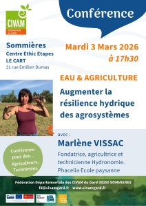 Conférence "EAU et AGRICULTURE : Comment augmenter la résilience hydrique de son agrosystème ?"